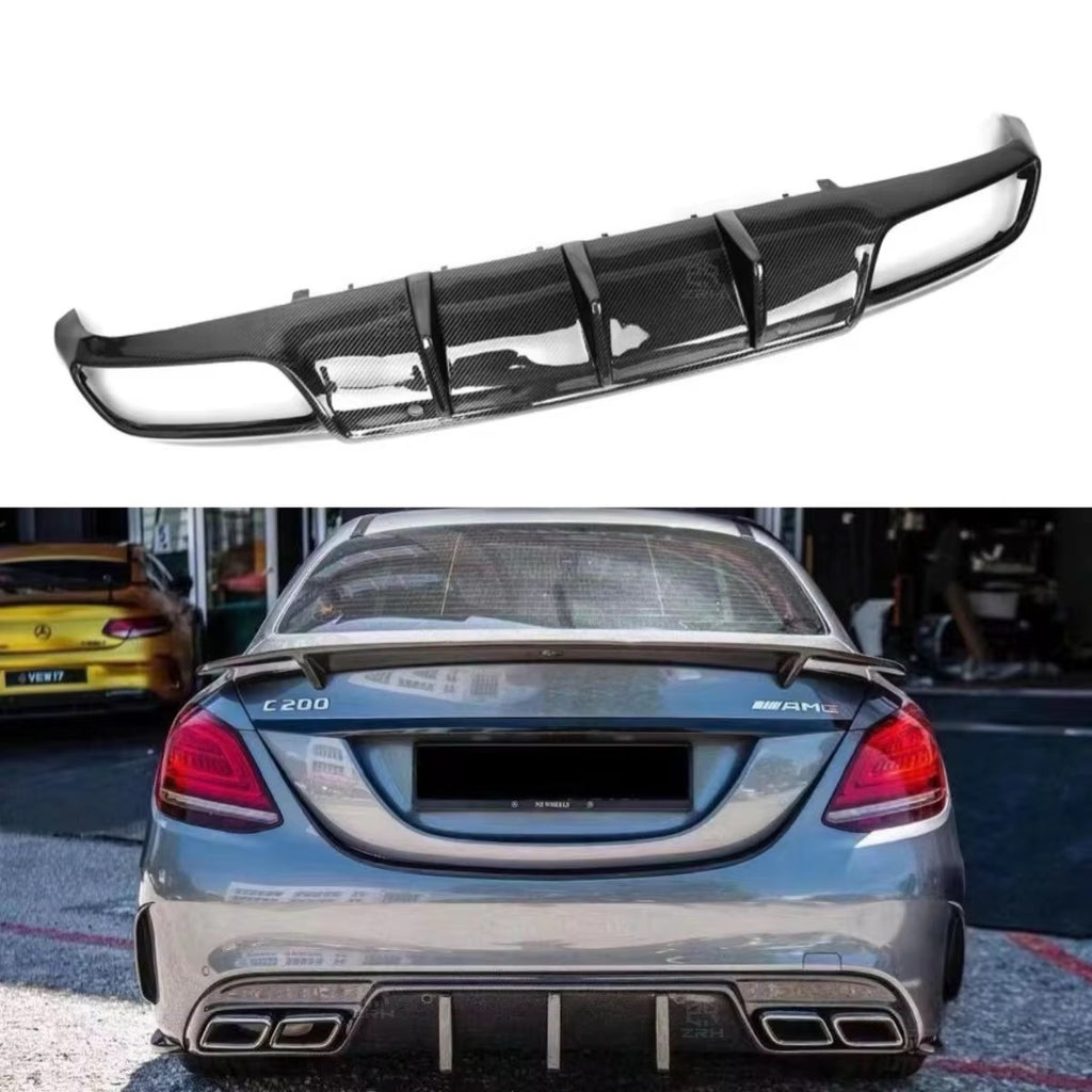 Mercedes W205 C Class Diffuser - Original Carbon Fiber