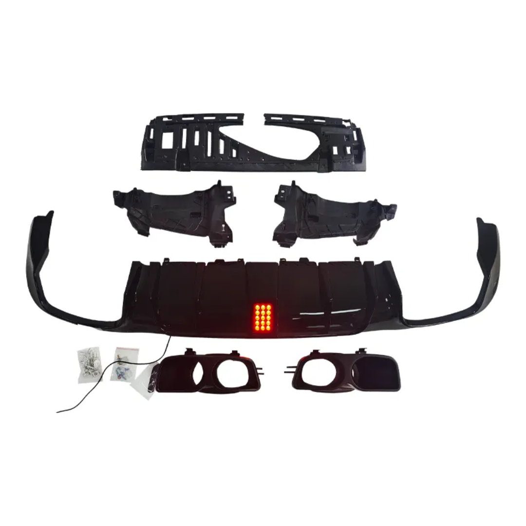 Mercedes W213 Diffuser With Led - Black