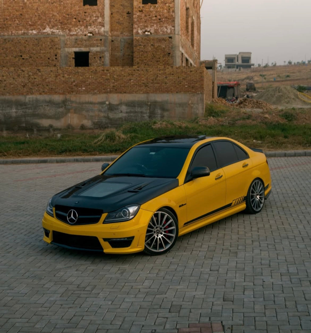 Mercedes W204 C63 Carbon Fiber Hood With Transparent Glass