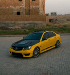 Mercedes W204 C63 Carbon Fiber Hood With Transparent Glass