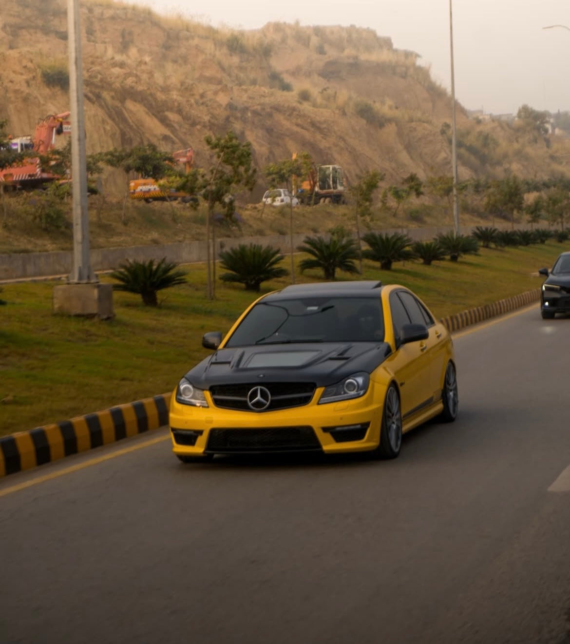 Mercedes W204 C63 Carbon Fiber Hood With Transparent Glass