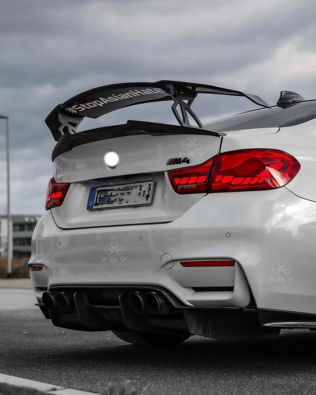 BMW M3 F80 V Style Carbon Fiber Rear Trunk Spoiler