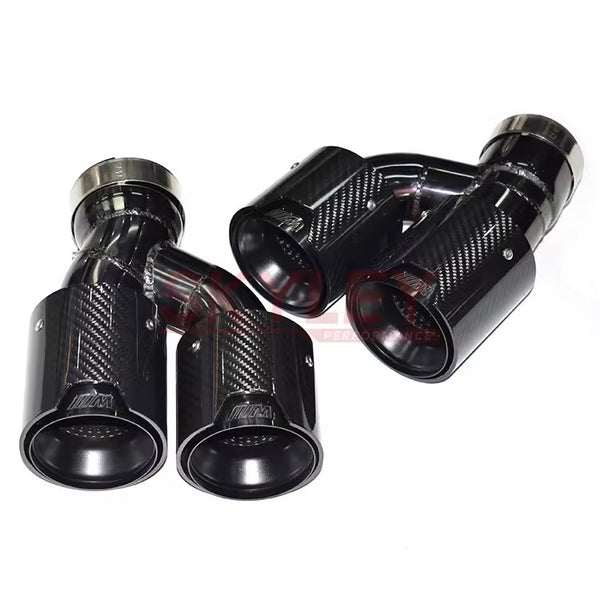 BMW Carbon Fiber Exhaust Tip - Single to dual