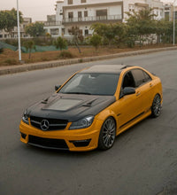 Mercedes W204 C63 Carbon Fiber Hood With Transparent Glass