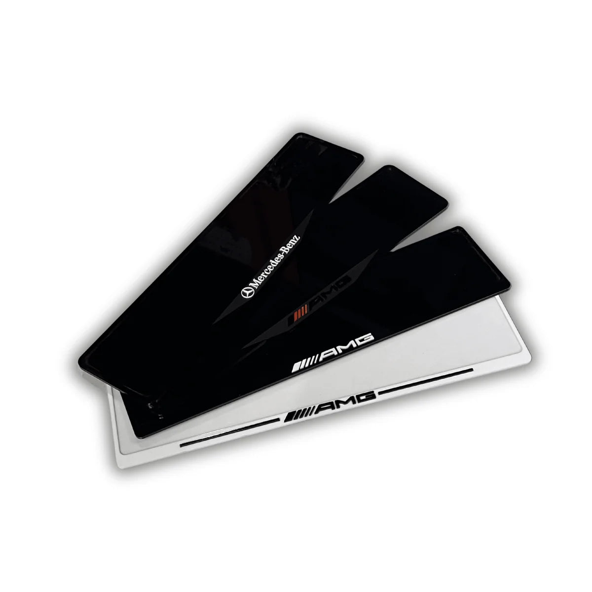 Mercedes AMG Number Plate Frame – Black, Red, Blue, Yellow & Matt
