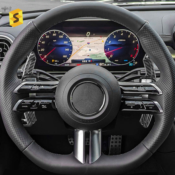 Mercedes W206 C Class Paddle Shifter Extenders - Real CF