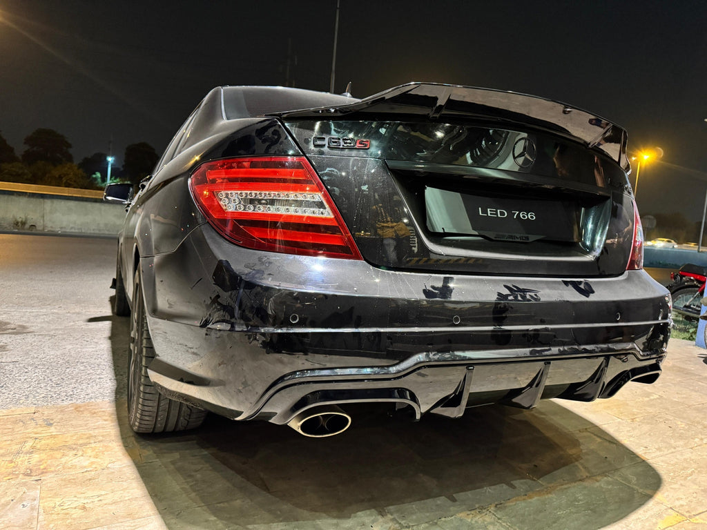 Mercedes W204 C Class Diffuser - Gloss Black 2012-2014