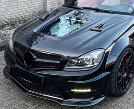 Mercedes W204 C63 Carbon Fiber Hood With Transparent Glass