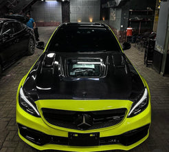 Mercedes W205 C63 Hood with transparent glass - Original Carbon Fiber