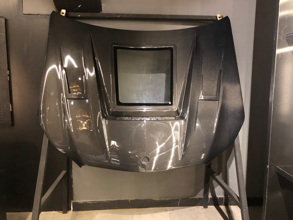 Mercedes W205 C63 Hood with transparent glass - Original Carbon Fiber