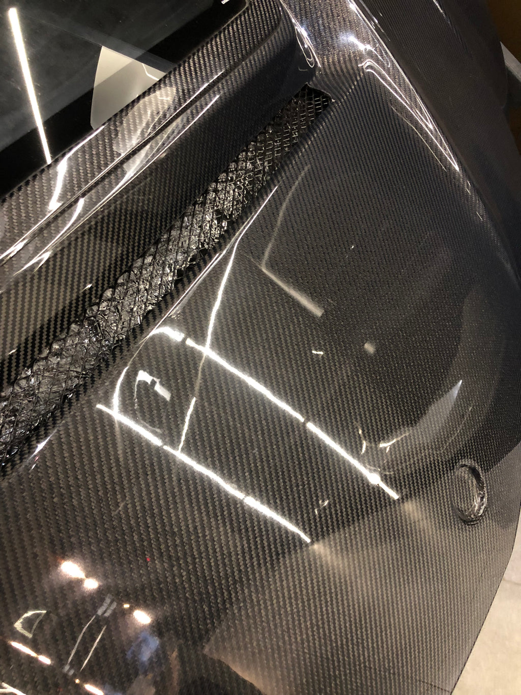 Mercedes W205 C63 Hood with transparent glass - Original Carbon Fiber