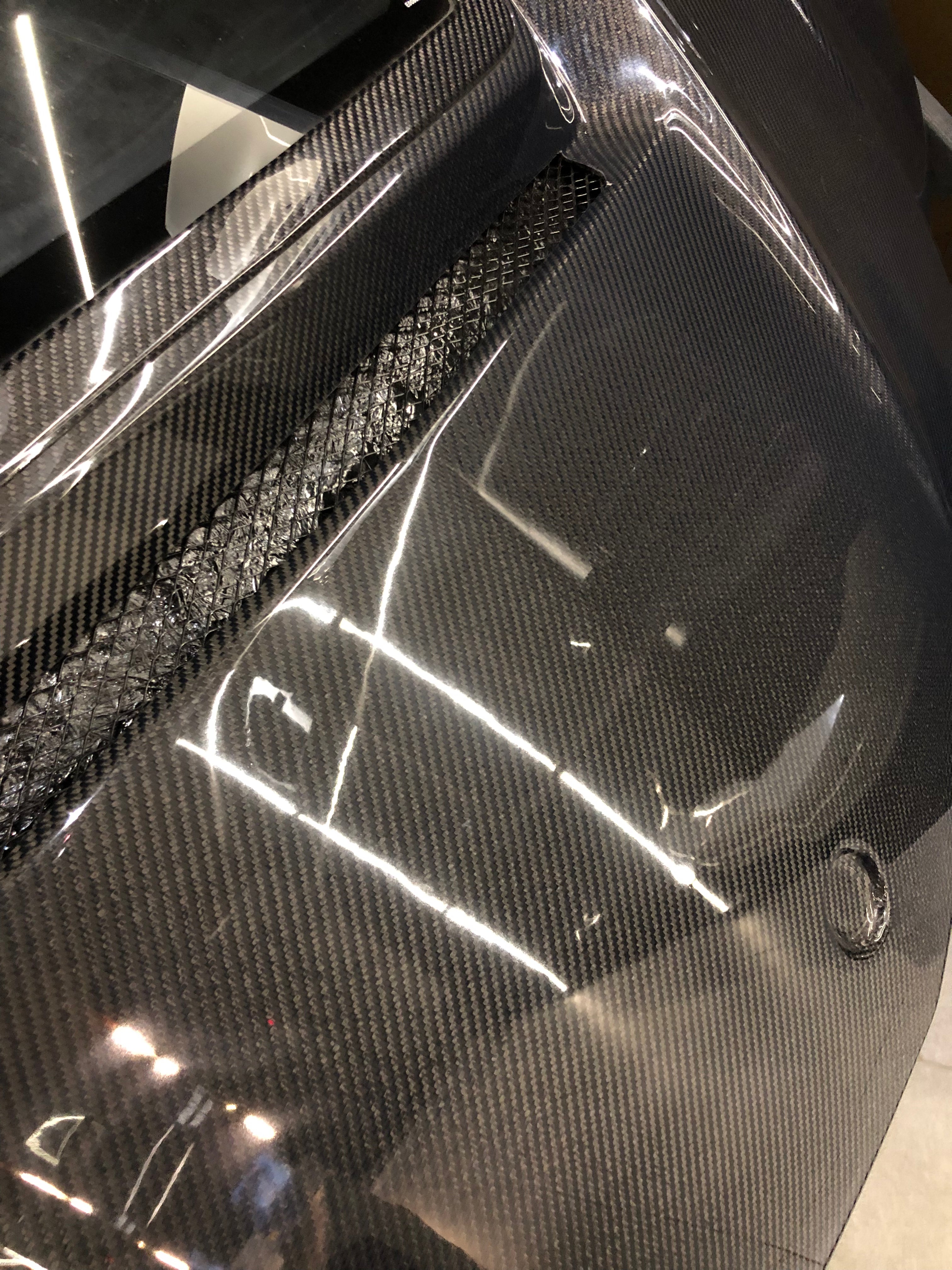 Mercedes W205 C63 Hood with transparent glass - Original Carbon Fiber