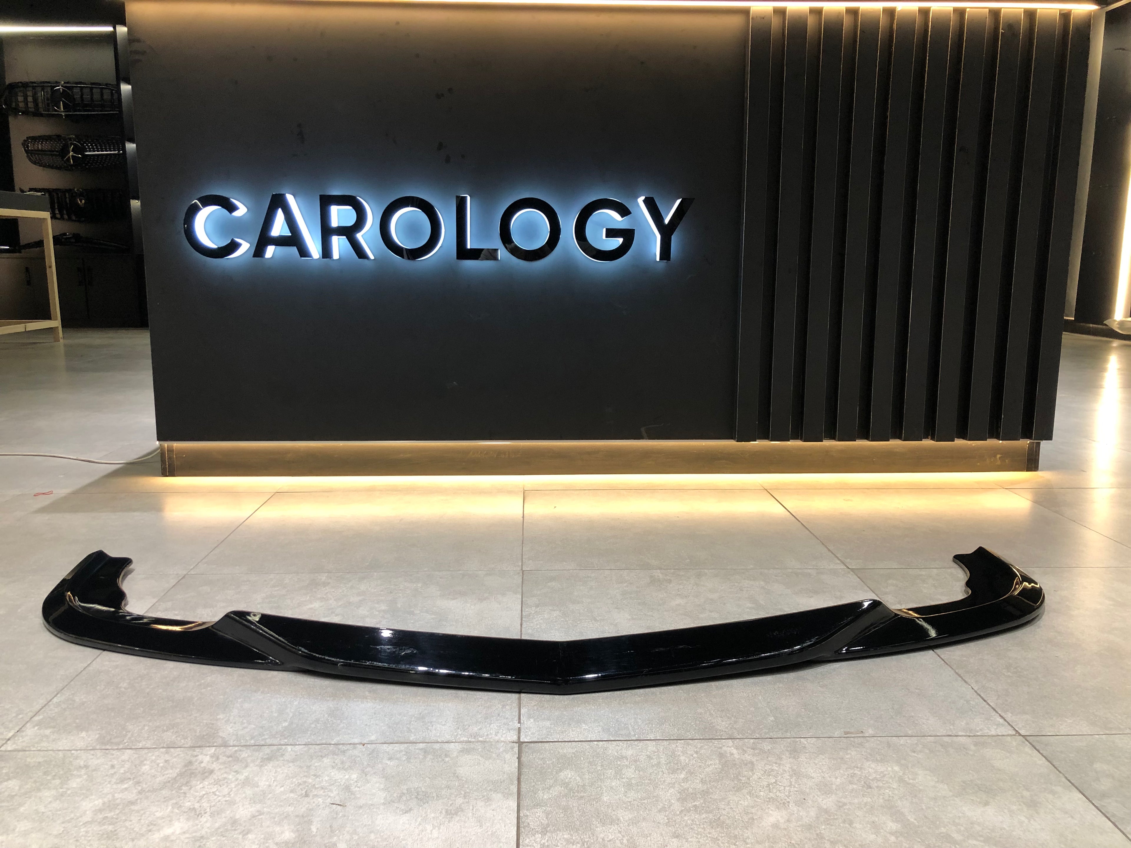 Mercedes W204 C Class Front Lip V2 - Carbon Fiber