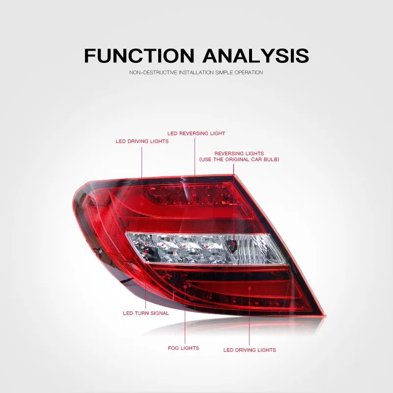 Mercedes W204 C Class Taillights Lava - 2008 to 2014