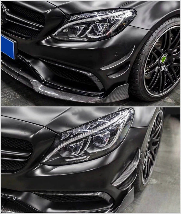 Mercedes W205 C63 Front Canards - Original Carbon Fiber