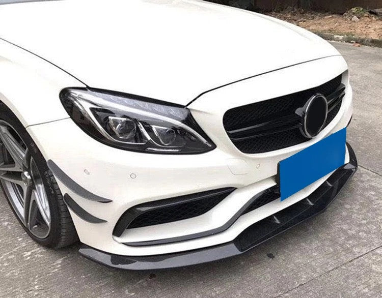 Mercedes W205 C63 Front Canards - Original Carbon Fiber