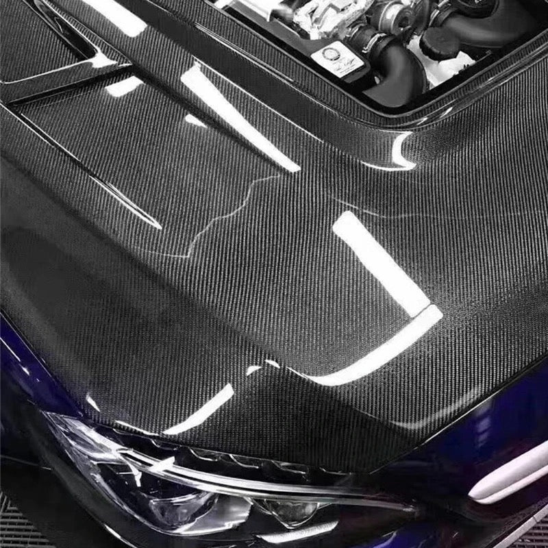 Mercedes W205 C63 Hood with transparent glass - Original Carbon Fiber