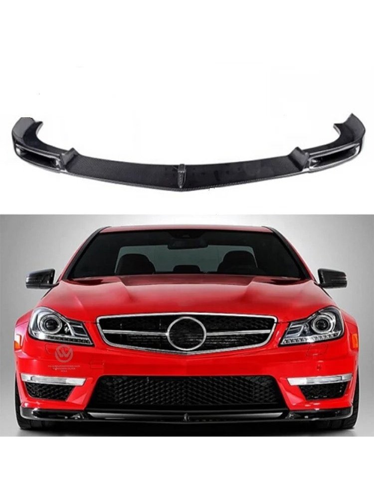 Mercedes W204 C Class 2012-2014 Front Lip V1 - Carbon Fiber