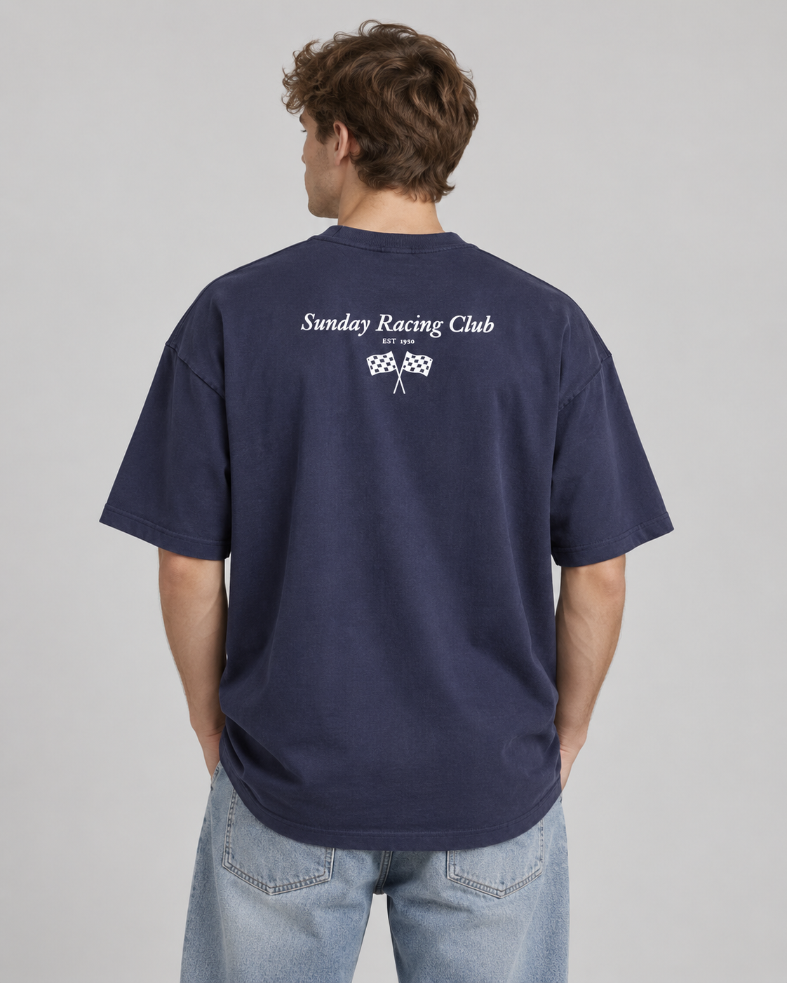 Sunday Racing Club Oversized T-Shirt Navy Blue - Unisex