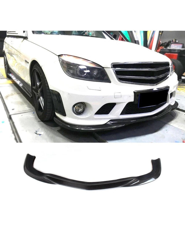 Mercedes W204 C Class Front Lip V2 - Carbon Fiber