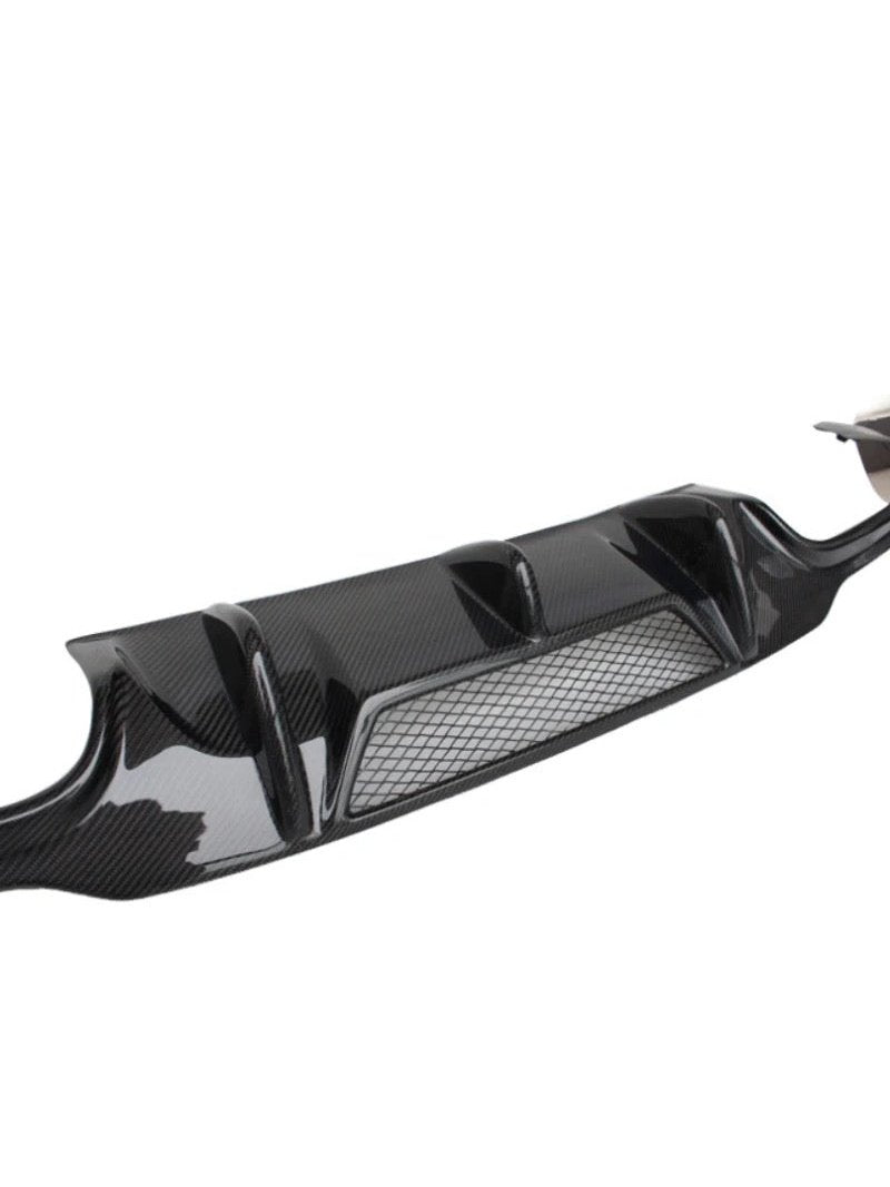 Mercedes W204 C Class Rear Diffuser V Style - Carbon Fiber