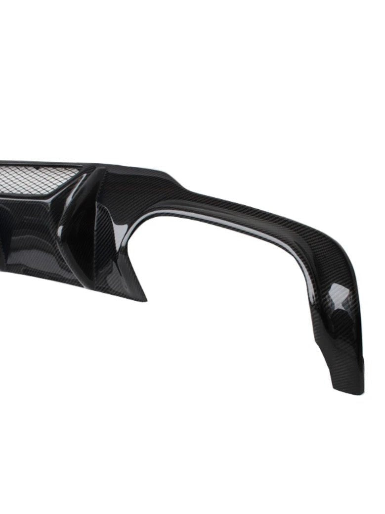 Mercedes W204 C Class Rear Diffuser V Style - Carbon Fiber