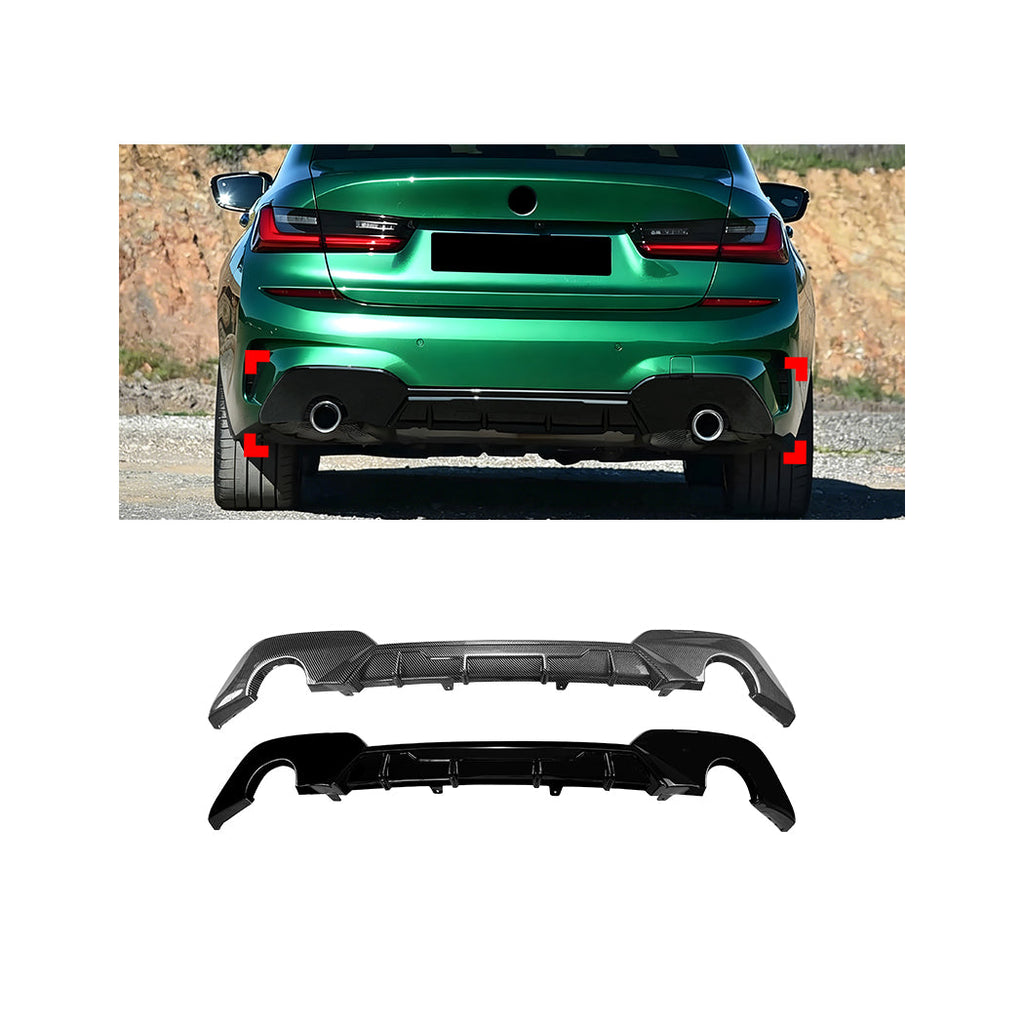 BMW 3 Series G20 G21 Gloss Black Rear Diffuser