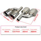 Mercedes-Benz W204 C-Class Stainless steel Exhaust tips