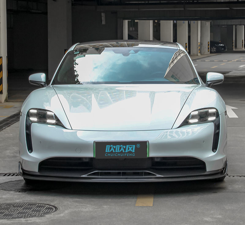 Porsche Taycan Carbon Fiber Front Lip Splitter