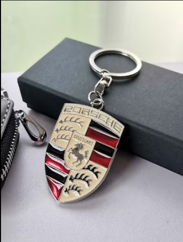 Porsche Crest Metal Keychain