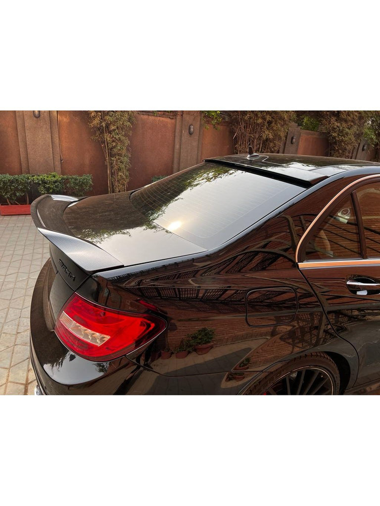 Auto Perfectionists UK Carbon Fibre Look Ducktail Spoiler For Mercedes C Class W204 – Rear High Kick Boot Wing