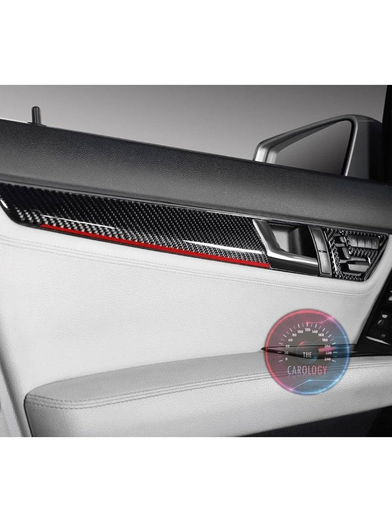 Mercedes W204 Door panel carbon fiber trim - The Carology