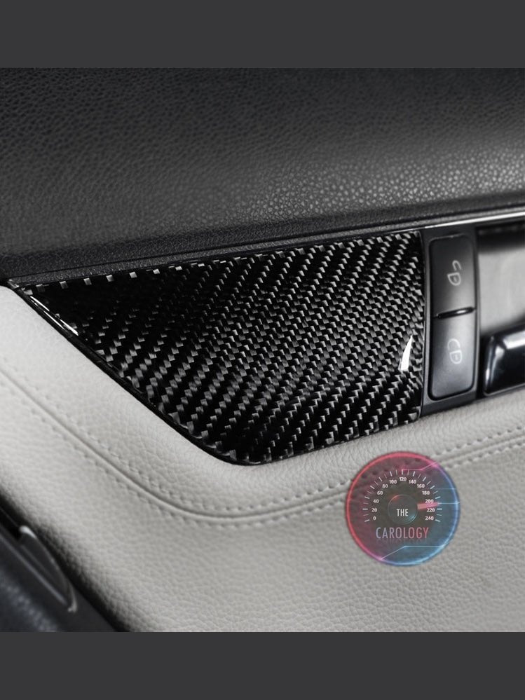 Mercedes W204 Door panel carbon fiber trim - The Carology
